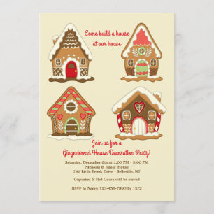 Hand-drawn Gingerbread Houses Invitation