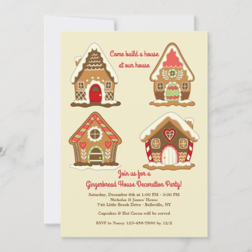 Hand_drawn Gingerbread Houses Invitation
