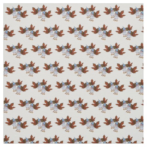 Hand Drawn Gnome Girls, Maple Leaves, Fantasy Art Fabric