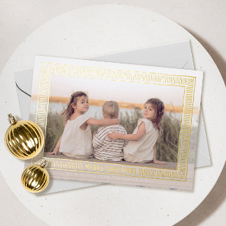Hand Drawn Gold Foil Frame Holiday Card