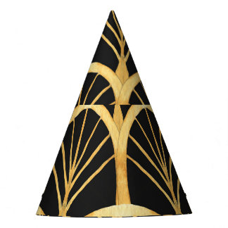 Hand Drawn Gold Imitation Watercolor Party Hat
