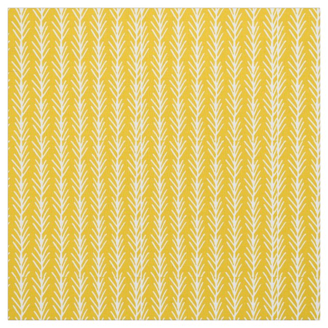 Hand Drawn Gold Wheat Pattern Fabric (Swatch)