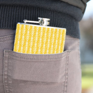 Hand Drawn Gold Wheat Pattern Flask