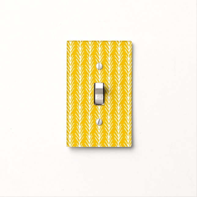 Hand Drawn Gold Wheat Pattern Light Switch Cover (In Situ)