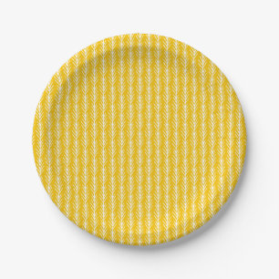 Hand Drawn Gold Wheat Pattern Paper Plates