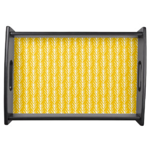 Hand Drawn Gold Wheat Pattern Serving Tray