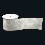 Hand-drawn Gold Wildflowers Elegant Sage Green Satin Ribbon<br><div class="desc">Hand-drawn meadow wildflowers elegant sage green ribbon</div>