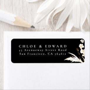 Hand-drawn Gold Wildflowers Minimalist Label