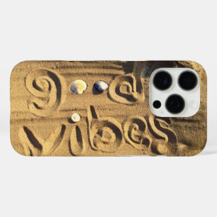 Hand Drawn Good Vibes Quote In Beach Sand Photo iPhone 16 Pro Case
