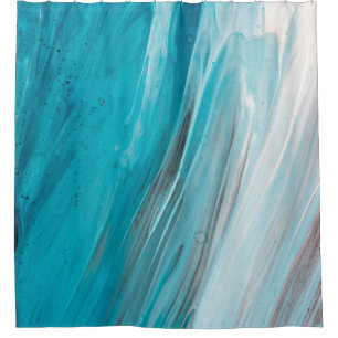 Hand drawn gouache painting. Abstract art backgrou Shower Curtain