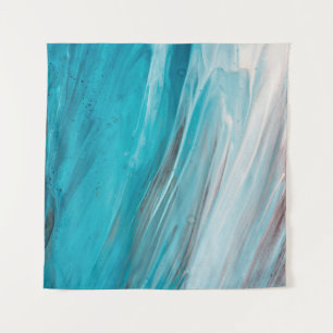 Hand drawn gouache painting. Abstract art backgrou Tapestry