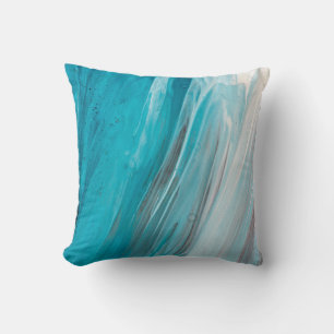 Hand drawn gouache painting. Abstract art backgrou Throw Pillow