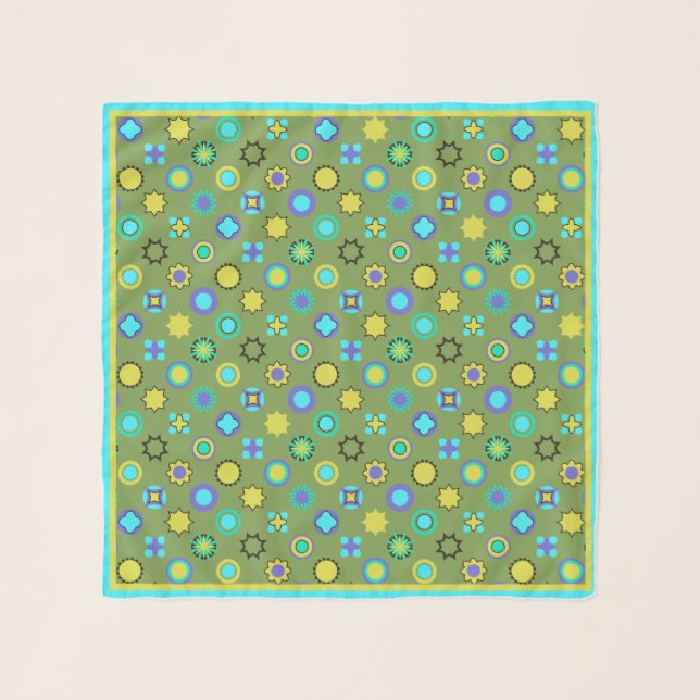 Hand Drawn Graphic Design Chiffon Scarf Template (Front)