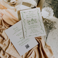 Hand Drawn Green All in One Wedding 