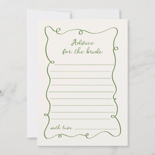 Hand Drawn Green Frame Advice Card