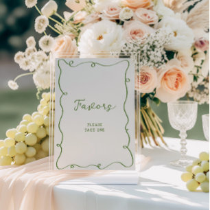 Hand Drawn Green Frame Favors Poster