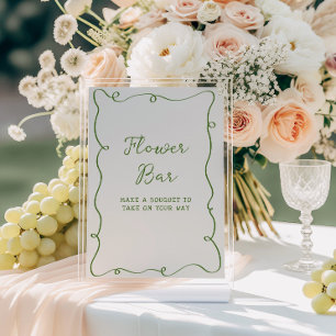 Hand Drawn Green Frame Flower Bar Poster