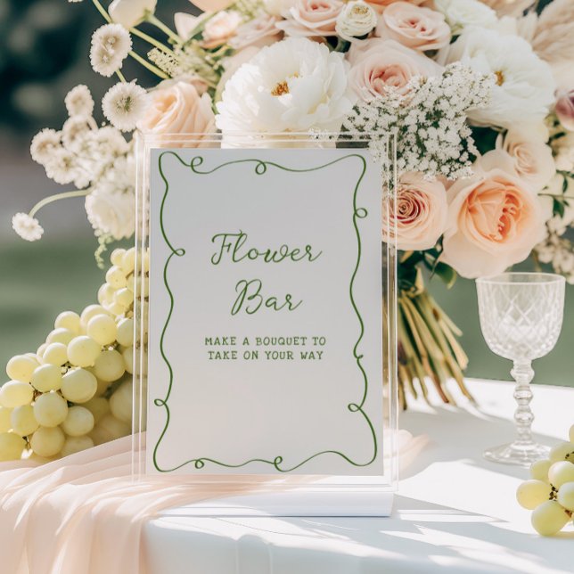 Hand Drawn Green Frame Flower Bar Poster (Creator Uploaded)