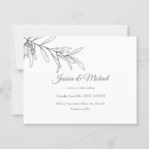 Hand Drawn Green Olive Leaves