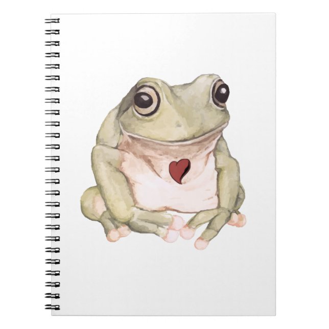 Hand drawn green tree frog   notebook (Front)