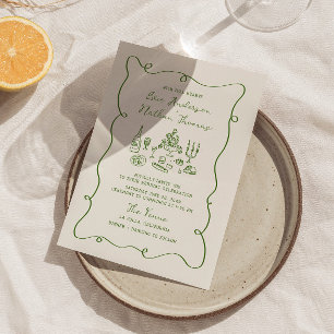 Hand Drawn Green Wedding Invitation