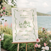 Hand Drawn Green Wedding Welcome