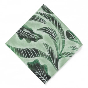Hand Drawn Greenery Botanical Green Botanist Bandana