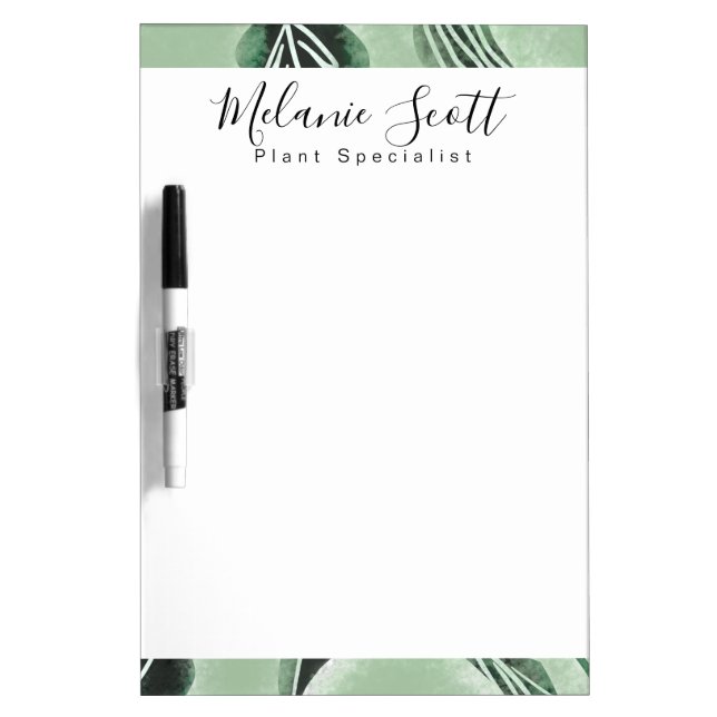 Hand Drawn Greenery Botanical Specialist Botanist Dry Erase Board (Front)