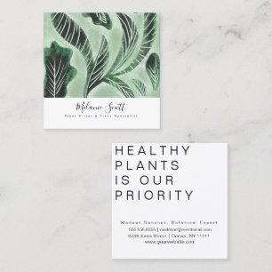 Hand Drawn Greenery Botanical Specialist Botanist Square Business Card