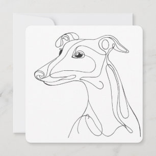 Hand Drawn Greyhound Line Art - Minimalist Design Invitation
