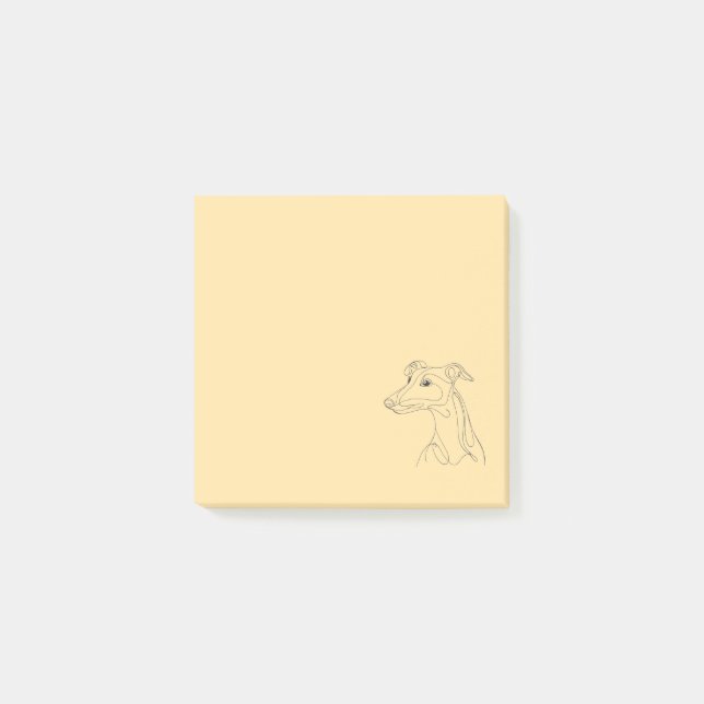 Hand Drawn Greyhound Line Art - Minimalist Design Post-it Notes (Front)