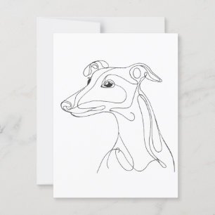 Hand Drawn Greyhound Line Art - Minimalist Design Postcard