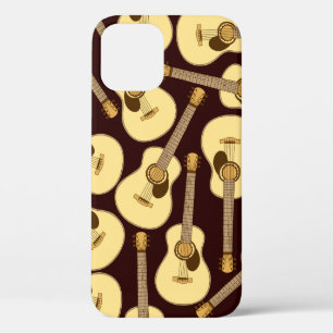 Hand drawn guitar seamless pattern iPhone 12 case