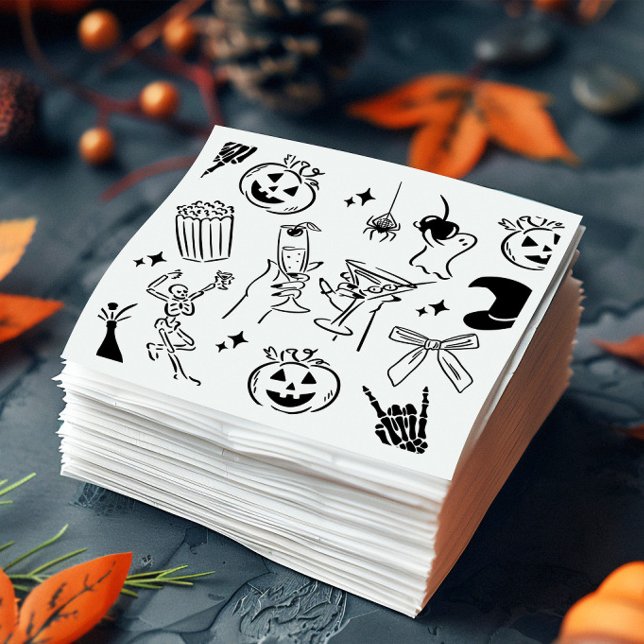 Hand Drawn Halloween Party Napkins (Creator Uploaded)