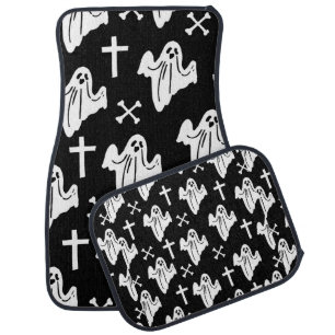 Hand Drawn Halloween Pattern Background Car Floor Mat
