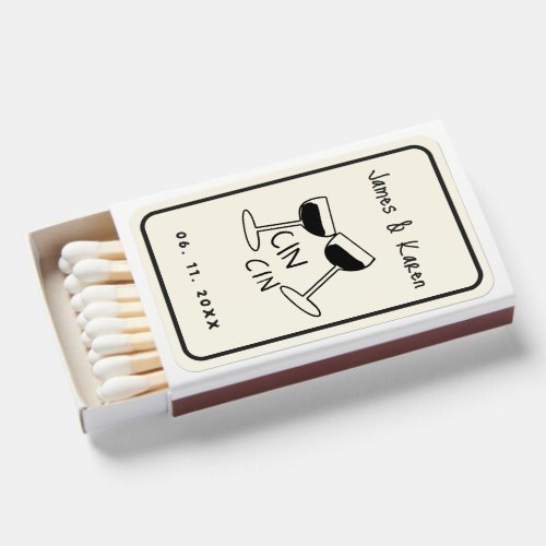 Hand Drawn Handwritten funky retro wedding Matchboxes