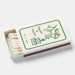 Hand Drawn Handwritten funky retro wedding Matchboxes