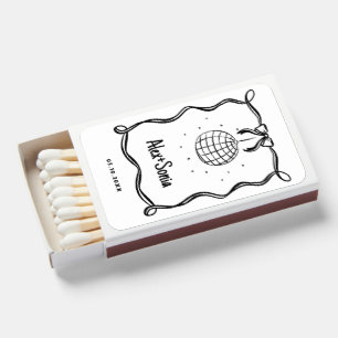 Hand Drawn Handwritten Funky Retro Wedding Matchboxes