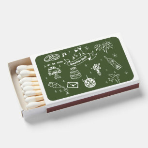 Hand Drawn Handwritten Wedding Favors Matchboxes