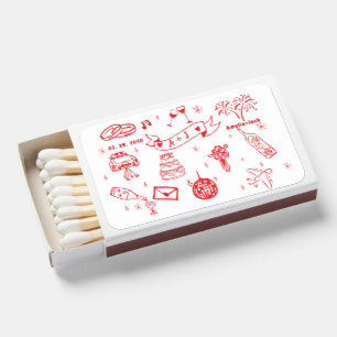 Hand Drawn Handwritten Wedding Favors Matchboxes