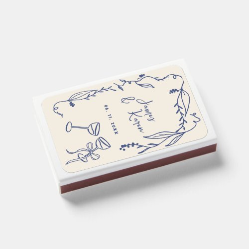 Hand Drawn Handwritten whimsical Italian wedding Matchboxes