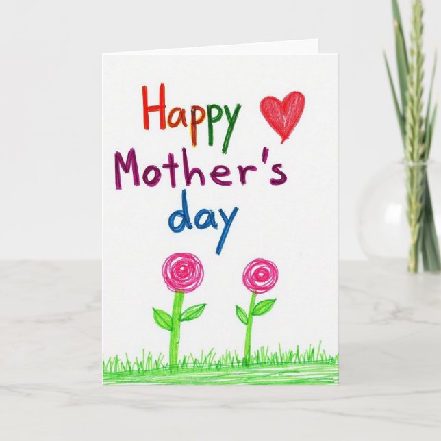 Hand Drawn Happy Mothers Day Card (Front)