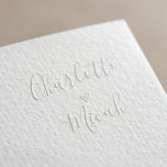 Hand Drawn Heart Bride and Groom Names Wedding Embosser<br><div class="desc">This hand drawn heart bride and groom names wedding embosser is perfect for a modern wedding. The simple and classic design features a lovely handwritten calligraphy font finished with a romantic heart. Personalize with the names of the bride and groom.</div>