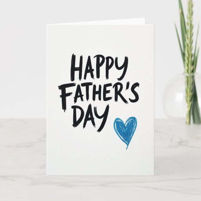 Hand Drawn Heart Fathers Day Card (Front)