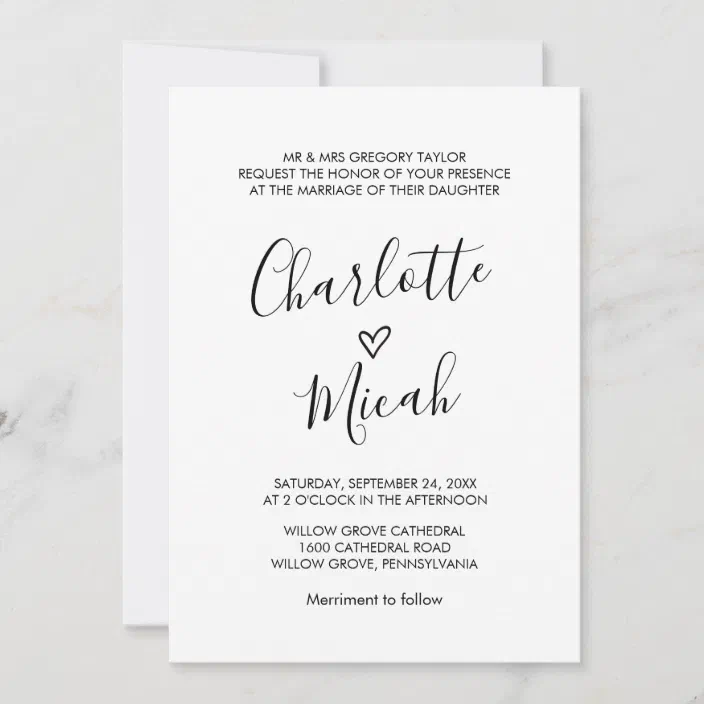 formal wedding invitation