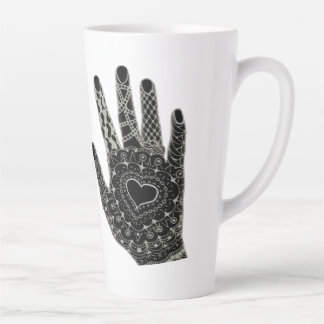 Hand Drawn Heart Hands Beer Stein Latte Mug