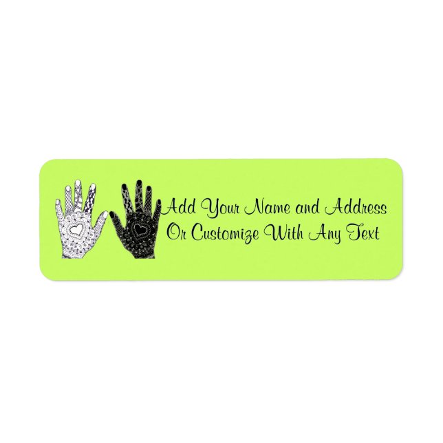 Hand Drawn Heart Hands Label (Front)