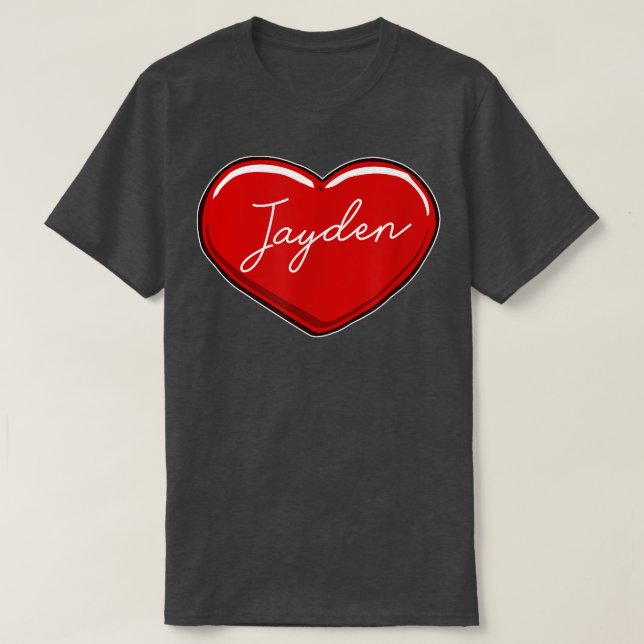 Hand Drawn Heart JaydenFirst Name Hearts I Love Ja T-Shirt (Design Front)
