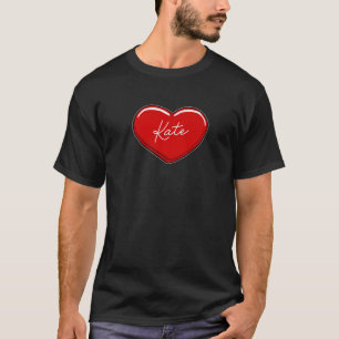 Hand Drawn Heart Kate - First Name Hearts I Love K T-Shirt