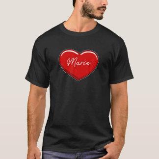 Hand Drawn Heart Marie - First Name Hearts I Love T-Shirt